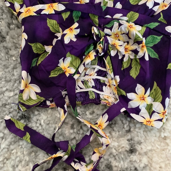 Purple Floral Backless Women’s Dress Size M - Picture 13 of 14